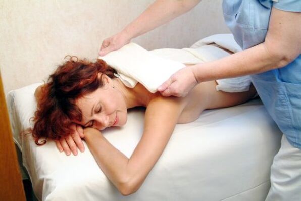 Compresa para tratar el dolor lumbar.